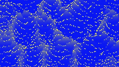 Vibrant Blue Background with Yellow Geometric Pattern Stock Footage 313488798