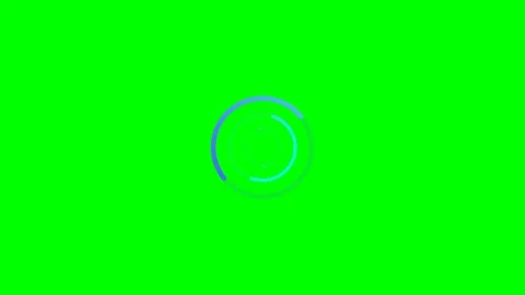 A vibrant blue circular loading spinner animation on a solid green background Stock Footage 340903463