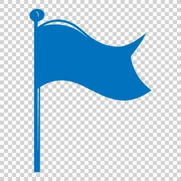 Vibrant blue flag on pole. Stock Illustration