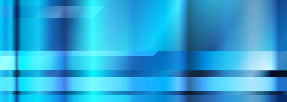 Vibrant blue geometric gradient abstract background with glossy horizontal and Stock Illustration