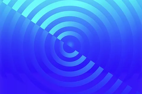 Vibrant blue gradient concentric circles abstract background illustration Illustrazione stock