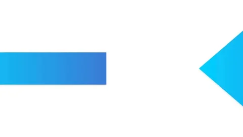 Vibrant Blue Gradient Left Arrow Icon Sliding Smoothly on White Background Stock Footage 346611635
