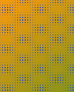 Vibrant Blue Halftone Dot Pattern on Orange Gradient Background for Creativ.. Ilustração Stock