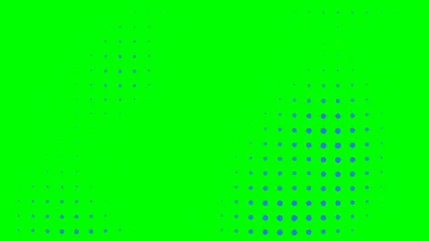 Vibrant blue halftone dots arranged in a wave pattern on a bright green field Stock Footage 340268375