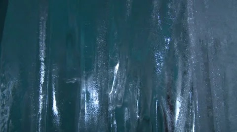 Vibrant blue icicles, Antarctica Stock Footage 34312297