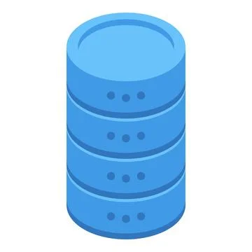 Vibrant blue isometric illustration of a data server, ideal for technology Illustrazione stock