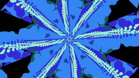 Vibrant Blue Kaleidoscope Patterns. 스톡 동영상 330281745