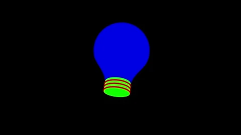 Vibrant Blue Light Bulb Against Black, Emphasizing Creativity and Innovation Stock Footage 341921708