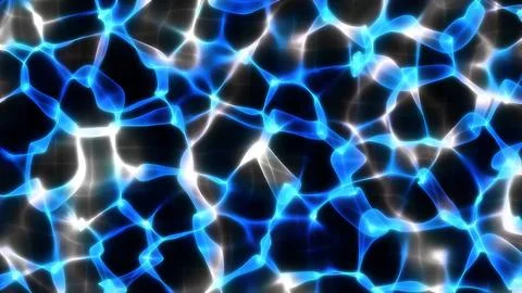 Vibrant blue light pulses across fractured glass surface Stock Illustration