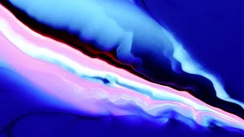 Vibrant blue liquid abstract with white and pink swirling patterns 库存插图