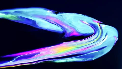 Vibrant blue liquid abstract with white and pink swirling patterns 库存插图