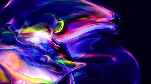 Vibrant blue liquid abstract with white and pink swirling patterns 库存插图