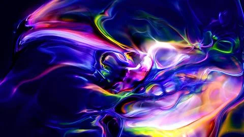 Vibrant blue liquid abstract with white and pink swirling patterns Stock Illustration
