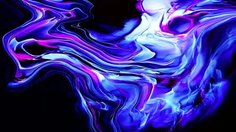 Vibrant blue liquid abstract with white and pink swirling patterns Stock Illustration