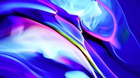 Vibrant blue liquid abstract with white and pink swirling patterns 库存插图