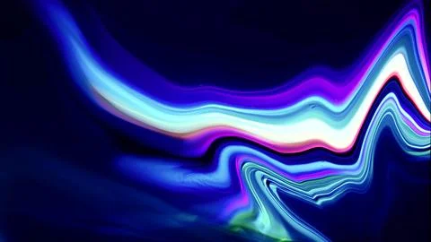 Vibrant blue liquid abstract with white and pink swirling patterns 库存插图