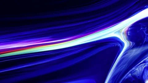 Vibrant blue liquid abstract with white and pink swirling patterns 库存插图