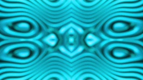 Vibrant Blue Liquid Metal Texture in a Looping Psychedelic Geometric Animation Stock Footage 315568294