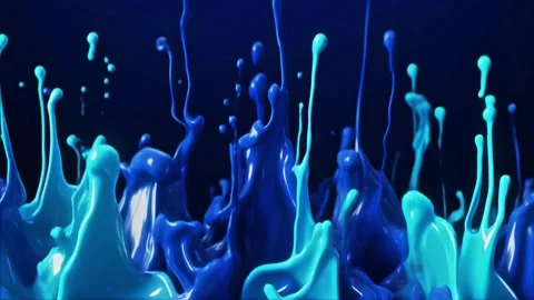 Vibrant blue liquid splashes against dark background with dynamic movement 스톡 동영상 338247580
