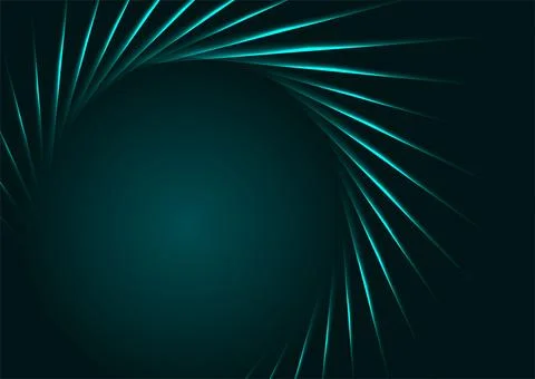 Vibrant blue neon round laser rays abstract tech background イラスト素材