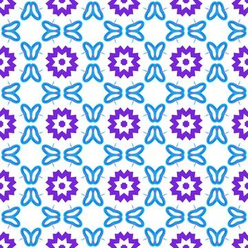 Vibrant blue pattern on a white background creating a geometric seamless design Stock Photos