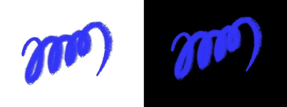 Vibrant blue scribble with a textured, spray-painted effect 스톡 일러스트