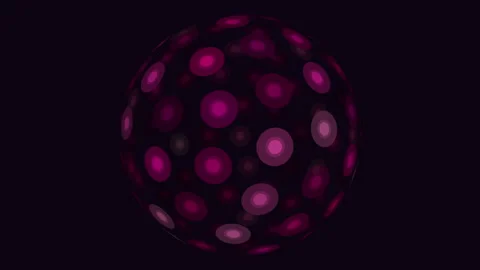 Vibrant Blue Sphere Amidst Darkness With Polka Dot Pattern Video stock 247235752