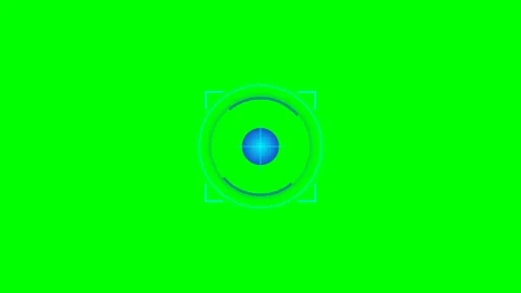 A vibrant blue sphere centered within a digital circular targeting interface Vídeo Stock 340266550