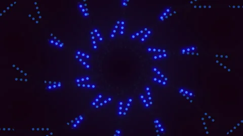 Vibrant blue spiral pattern digital artwork with bright dots Stock Footage 275604426