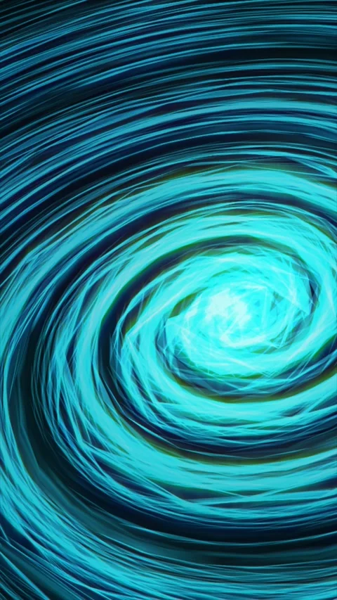 A vibrant blue spiral pattern flows smoothly Stock Footage 312100363