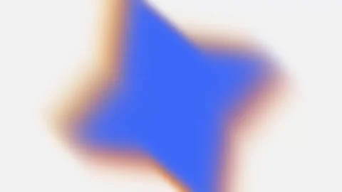 Vibrant Blue Star Shape with Soft Orange Glow on White Background Видео 333466955