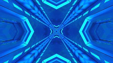 Vibrant blue tunnel video loop creates a dynamic visual experience for scre.. Stock Footage 319422705