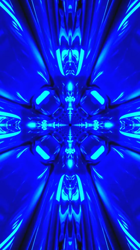 Vibrant blue tunnel video loop provides dynamic backdrop for relaxation and.. Stock Footage 321572936