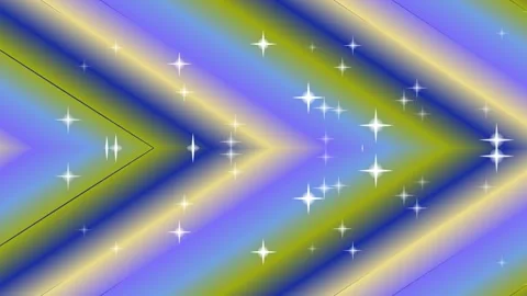 Vibrant Blue Yellow Diagonal Stripes with Stars. Stock Footage 329292543