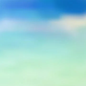 Vibrant blurred sea, sky clouds vector background Illustrazione stock