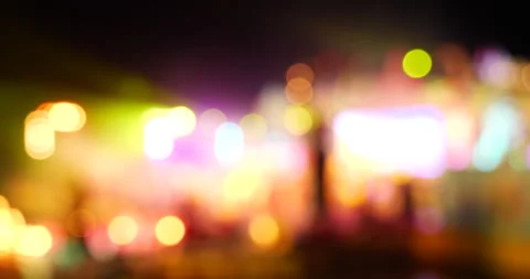 Vibrant Bokeh abstract blurred background music festival stage show performance 库存影片 263790012