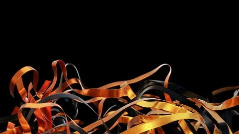 Vibrant, Bold, and Dynamic Orange and Black Ribbons Beautifully Displayed Иллюстрация