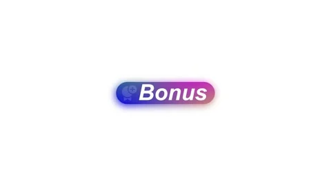 Vibrant bonus button with a glossy finish animated on a clean white backgroun Stock Footage 258217012