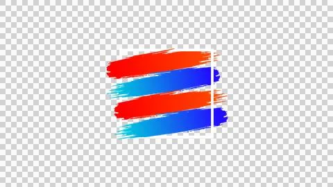 Vibrant brush strokes in red blue and cyan on transparent background Иллюстрация