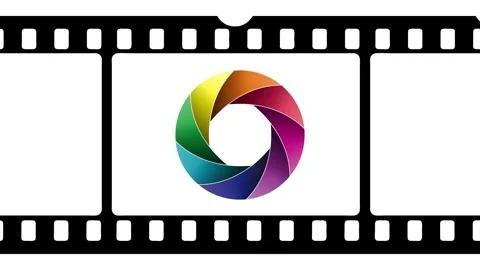 Vibrant camera shutter blending photography and film concepts, ideal for vi.. Stock Footage 305627794