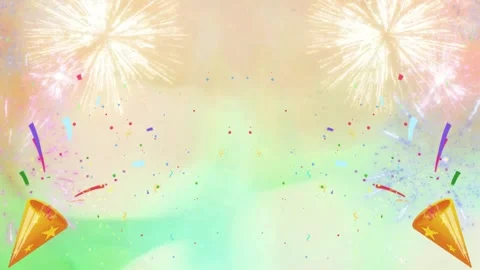 Vibrant celebration background with fireworks Stock Footage 338217520