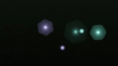 Vibrant celestial formations drift across a cosmic backdrop Stock Footage 327338177