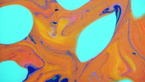 Vibrant cell fluid art with high contrast color blocking and liquid motion Stock Footage 331704591