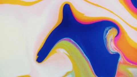 Vibrant cell fluid art with high contrast color blocking and liquid motion Stock Footage 331709716