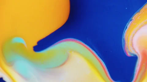 Vibrant cell fluid art with high contrast color blocking and liquid motion Stockbeeldmateriaal 331729049