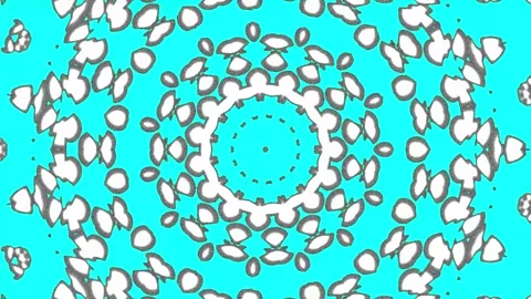 Vibrant cerulean backdrop adorned with floating Stock Footage 345421346