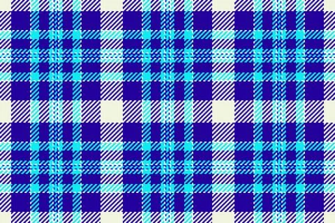 Vibrant checkered pattern in blues, whites.  Classic tartan design evokes h.. Stock Illustration