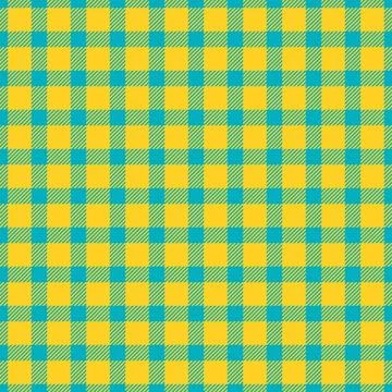 Vibrant checkered pattern in golden yellow and turquoise. This seamless textu Stock Illustration