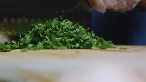 Vibrant chef-style preparation: cutting potatoes into thick wedges Stock Footage 342196810