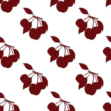 Vibrant cherry pattern in watercolor style for textile and wrapping design Stock Illustration